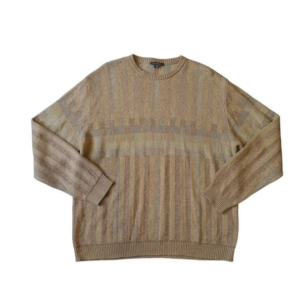 Ermenegildo Zegna Yellow Tight Knit Cotton Pullover Crewneck Sweater Men's XXL